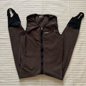 Vintage Simms dark brown fleece overall bibs